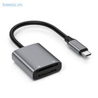 Cây USB C Đầu Đọc Thẻ USB C Tốc Độ Sang SD + MS Đầu Đọc Thẻ Nhớ Adapter Chuyển Kết Nối Cho Điện Thoại Máy Tính Bảng
