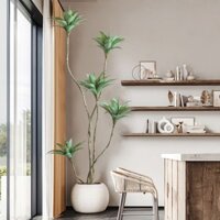 Cây Xanh Mô Phỏng Bắc Âu Mẫu Mới Hoa Súng Cây Giả Chậu Cây Lớn Trang Trí Cửa Sổ Sàn Phòng Khách Nhà