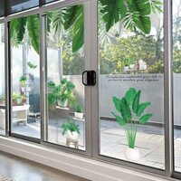 Cây Xanh Nhân Tạo Hoa Miếng Dán Ban Công Cửa Đôi Nhãn Dán Kính Trong Suốt Hai Mặt Nhãn Dán Kính Thắng