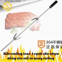 Cây xiên quay nướng gà vịt cho máy quay tự động | xiên nướng gà vịt inox 2 cạnh