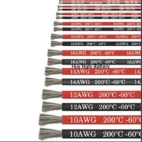 (CB 5 mét)Dây điện  silicon 7AWG đến 10AWG chống cháy chịu nhiệt cao chịu tải cao(đỏ đen tùy chọn)