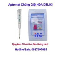 CB _ Aptomat 40A RCBO DELIXI chống giật, chống quá tải, chống chập cháy rò điện - Kèm Hộp Đựng Có Nắp &Tặng Bút Thử Điện