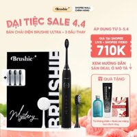 CB Bàn chải điện Brushie 5 chế độ và set 3 đầu bàn chải tiết kiệm, công nghệ sóng âm làm sạch mảng bám