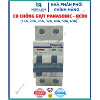 CB Chống Giật 2 Pha Panasonic - 16A, 20A, 25A, 32A, 40A, 50A, 63A (RCBO)