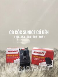 CB CÓC SUNNICE MÀU ĐEN CÓ ĐÈN 10A-20A-30A-40A , APTOMAT CHỐNG GIẬT - 40A