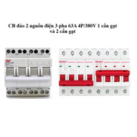 CB đảo 2 nguồn điện 3 pha 4P 63A 380V loại 1 cần gạt và 2 cần gạt