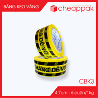 CBK3 - Combo 6 cuộn băng keo Hàng dễ vỡ giá rẻ - Vàng đen - 4.7cm x 6 cuộn/ 1.2kg