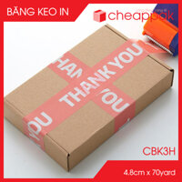 CBK3H - 6 cuộn băng keo in chữ THANK YOU khổ 4.8cm x 70yard - Băng keo cảm ơn, băng keo niêm phong