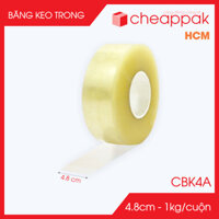 CBK4A - 3 cuộn băng keo trong 1kg, khổ 4.8cm lõi nhựa - Băng dính đóng hàng, băng keo khổ lớn