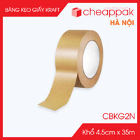 CBKG2N - 4.5cm x 35m - 6 cuộn băng keo giấy Kraft mặt trơn không viết được - Băng dính đóng hàng