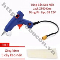 CBM126 Combo Súng Bắn Keo Nến Jack XT60 Đực Dùng Pin Lipo 3S 12V Tặng Kèm 5 Cây Keo Nến 7mm