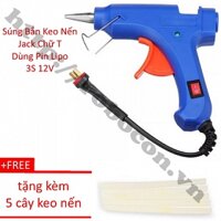 CBM127 Combo Súng Bắn Keo Nến Jack Chữ T Dùng Pin Lipo 3S 12V Tặng Kèm 5 Cây Keo Nến 7mm