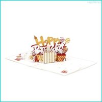 Cby 3D Bật Lên Chúc Mừng Sinh Nhật Thiệp Mời Thiệp Handmade Bánh Sinh Nhật Bưu Thiếp Có Phong Bì Cho Mọi dịp