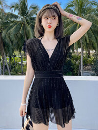 (CC-cool)
 Đồ Bơi Nữ Bikini Áo Tắm Dạng Váy Đi Biển Giấu Bụng Cho Người Béo Bụng - Hàng Quảng Châu