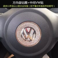 cc Lavida vô lăng trang trí sequin nội thất Santana Jetta Lingdu mới Nhãn dán sửa đổi logo Volkswag