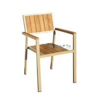 CC2029-A | Ghế ngoài trời gỗ nhựa Polywood khung nhôm có tay tựa | Nội Thất Capta