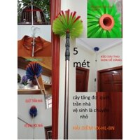 (CCN 5m)Chổi quét mạng nhện cây sào rút inox đa năng vệ sinh trần nhà đồ lau bụi trên cao, làm cán vợt cá sào treo chim