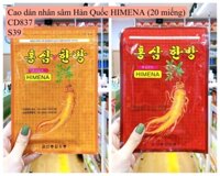 CD837- Cao dán nhân sâm hàn quốc HIMENA (20 miếng)