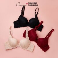 CECINA - Áo lót nâng ngực thiết kế vải ren cúp 3/4, đệm mỏng, dây áo điều chỉnh linh hoạt - CBR012