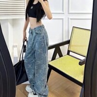 Celine All-print Jeans 2024 Đầu Xuân Quần cạp cao mới Quần giảm béo