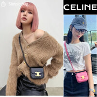 Celine Celine Mini Triumph Canvas Với Calfskin