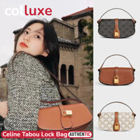👜Celine Mới Túi đeo vai Tabou Lock 18cm TRIOMPHE CANVAS & Túi xách nữ bằng da bò