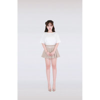 (Cellin Set) Set áo thun cotton Hàn + chân váy xếp li AHRI