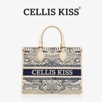 CELLIS KISS 88067-5 - Túi xách Tote nữ CELLIS KISS  sức chứa lớn hoạ tiết thêu thời thượng, đẳng cấp. Đeo vai/ xách tay.