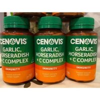 CENOVIS Garlic, Horseradish + C Complex for Immune Support - Tỏi, củ cải ngữa + Vitamin C (120 viên) - Hàng nội địa Úc