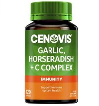 Cenovis Garlic, Horseradish + C Complex for Immune Support – Tỏi + củ cải ngữa + vitamin C (120 viên)