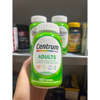 Centrum Adults Multivitamins-Vitamin tổng hợp dành cho Người lớn của Mỹ Hộp 200 viên