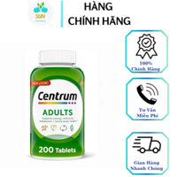 Centrum Adults Multivitamins-Vitamin tổng hợp dành cho Người lớn < 50 tuổi, Hộp 200 viên