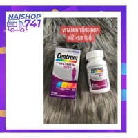 Centrum for women 50+ bổ sung vitamin & khoáng chất, Chai 60 viên