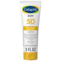 CETAPHIL Kem chống nắng toàn thân vật lý Sheer Mineral Sunscreen SPF 50 dành cho da nhạy cảm 3 fl oz (89ml) lâu trôi
