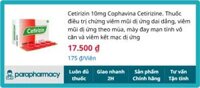 Cetirizin 10mg Cophavina 10 vỉ x 10 viên – Điều trị viêm mũi dị ứng