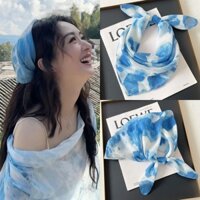 Cfnbharvest Phong Cách Mới Cà Vạt Vải Lanh Cotton Nhỏ Vuông Khăn 58cm Zhao Liying Cùng Phong Cách Khăn Trùm Đầu Khăn Khăn quàng Cổ20250402