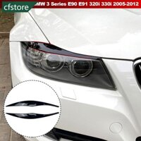 Cfstore 1 Cặp Đèn Pha Ô Tô Lông Mày Vỏ Mí Mắt ABS Dán Bóng Đen Cho Xe BMW 3 Series E90 E91 2005 2006 2007 2008 2009 2010 2011 Sedan / Lưu Diễn M2P9