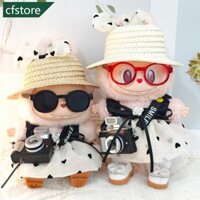 Cfstore Dễ Thương Tinh Tế Tình Yêu Nơ Đầm Mũ Giày Phù Hợp Với Mini Thời Trang Móc Khóa Búp Bê Quần Áo Trang Trí Phụ Kiện Cho 15 / 17CM Labubububutu Doll O2V9