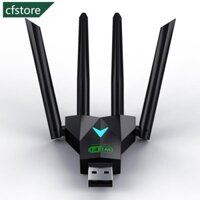 Cfstore Driver Free 1300Mbps Bộ chuyển đổi WiFi USB 2.4G / 5Ghz Bộ thu không dây Wi-Fi 4 băng tần kép cho PC / Laptop I9S9
