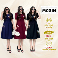 [CG031] Đầm Trung Niên MCGIN tặng Mẹ thiết kế Bigsize trẻ trung sang trọng vải mềm mịn |  Đầm xòe thêu Hải Yến CG031