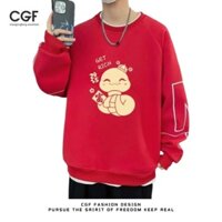 CGF Áo len nam đỏ 2025 quần áo năm sinh