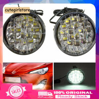Cgl 2 Chiếc 12V 18LED Xe Ô Tô Đèn Sương Mù Lái Xe Tròn DRL Đèn Chạy Ban Ngày