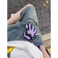 CGYYDS Lợi ích kỷ niệm ba năm, móc khóa da thêu hình lòng bàn tay, phụ kiện treo DIY cao cấp, không khí cao cấp