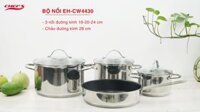 CH-CW4430 - Bộ nồi 4 (3 nồi, 1 chảo) - Inox 430