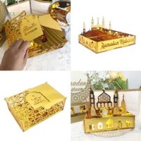 Ch * Eid Candy Organiser Hộp đựng bánh quy trang trí với nhiều ngăn