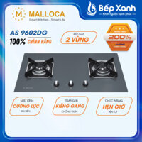CH [FREESHIP HCM] Bếp gas âm 2 gas Malloca AS 9602DG - Mâm đốt Sabaf Ý - Kiềng gang - Có Hẹn Giờ