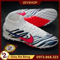 CH [FreeShip] [Tặng Tất/Túi] Giày Đá Bóng 𝗧𝗙 𝗡𝗶𝗸𝗲 𝗠𝗲𝗿𝗰𝘂𝗿𝗶𝗮𝗹 𝟭𝟰 Trắng Vằn Đen Cao Cổ Đã Khâu