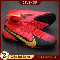 CH [FreeShip][Tặng Tất/Túi]Giày Đá Bóng 𝗧𝗙 𝗡𝗶𝗸𝗲 𝗠𝗲𝗿𝗰𝘂𝗿𝗶𝗮𝗹 𝗩𝗜𝗜 𝗔𝗰𝗮𝗱𝗲𝗺𝘆 Đỏ Vàng Cao Cổ Đã Khâu