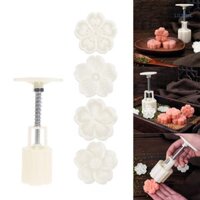 [Ch] Khuôn bánh trung thu DIY hình dâm bụt Dụng cụ ép tay Dụng cụ cắt bánh trung thu bằng nhựa