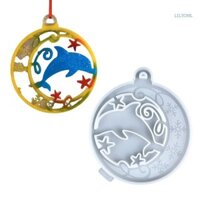 [Ch] Khuôn trang trí Giáng sinh sáng tạo Khuôn silicon mặt dây chuyền tròn hình cá heo